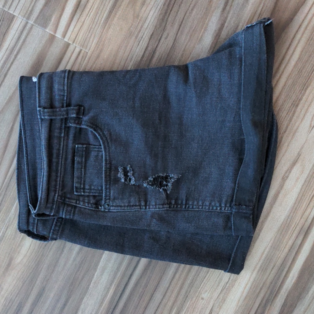 Black Denim High Waisted Shorts
